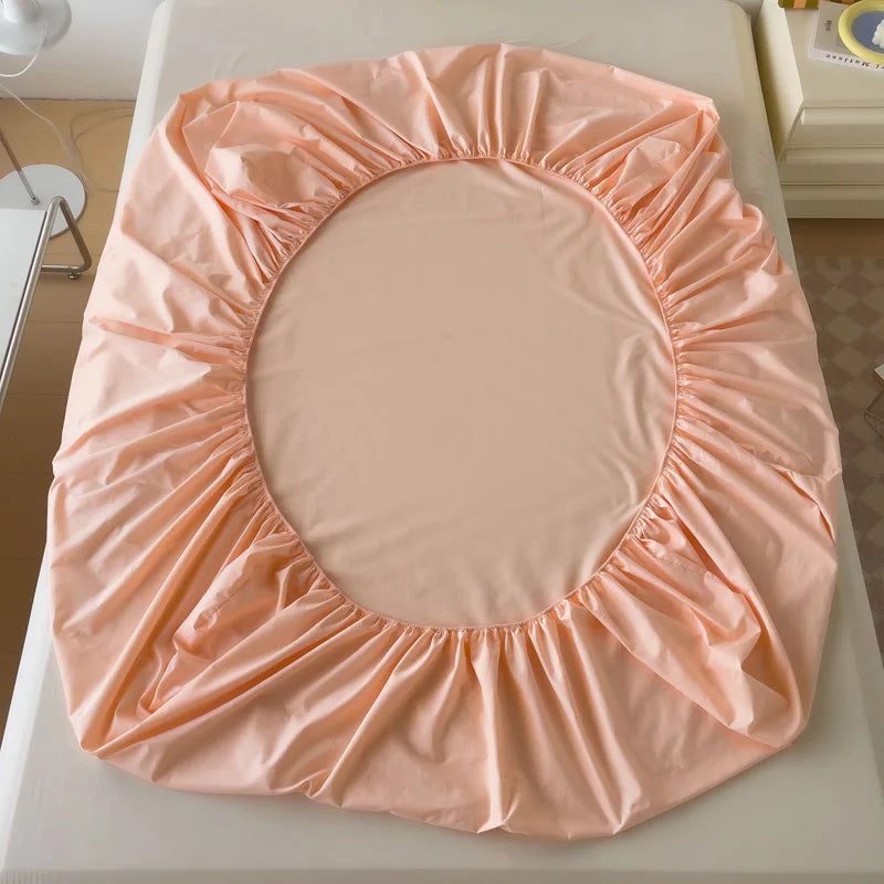 High Quality Egyptian Cotton 400TC Fitted Bed Sheet Solid Color Anti-slip Adjustable Mattress Cover Single Double King Queen Bed