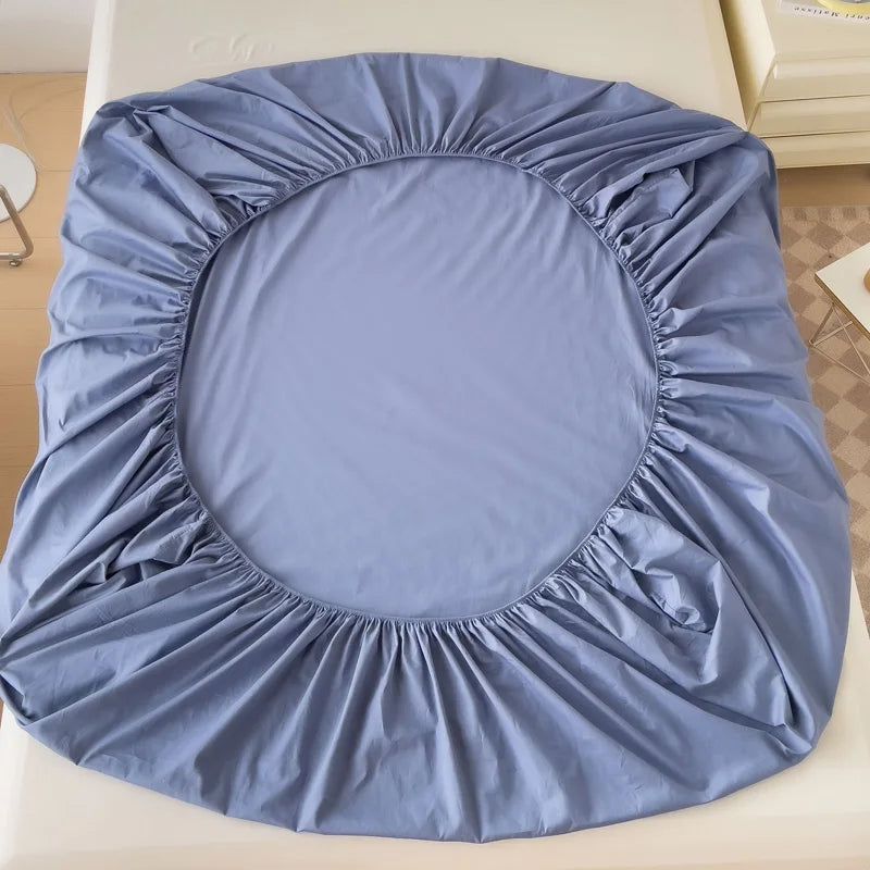 High Quality Egyptian Cotton 400TC Fitted Bed Sheet Solid Color Anti-slip Adjustable Mattress Cover Single Double King Queen Bed