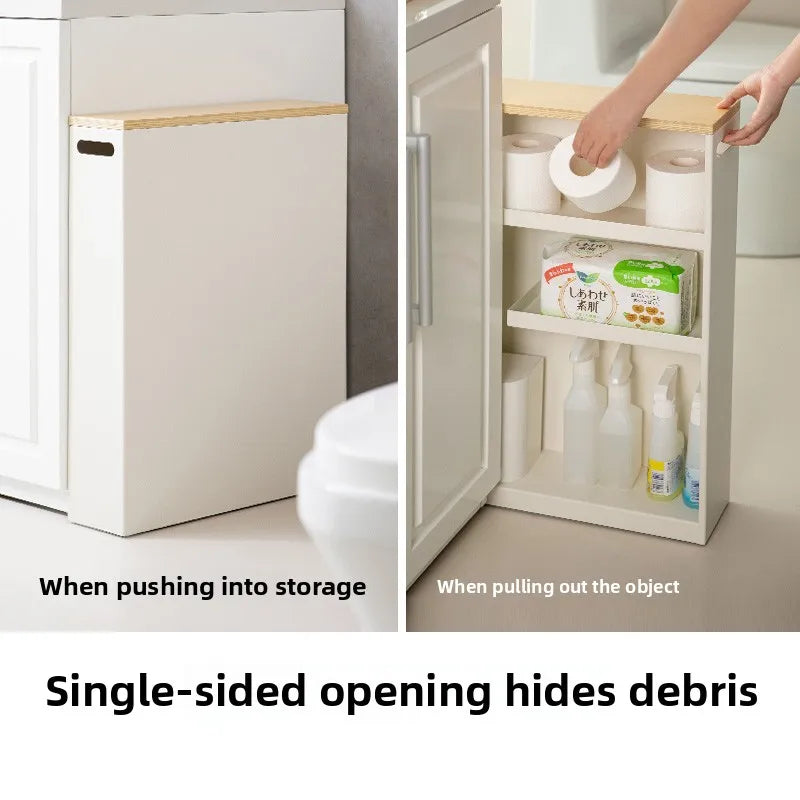 Iron Bathroom Gap Storage Shelf  Floor Standing Narrow Rack  Slim Toilet Cabinet  Japanese Style Bathroom Organizer Unit