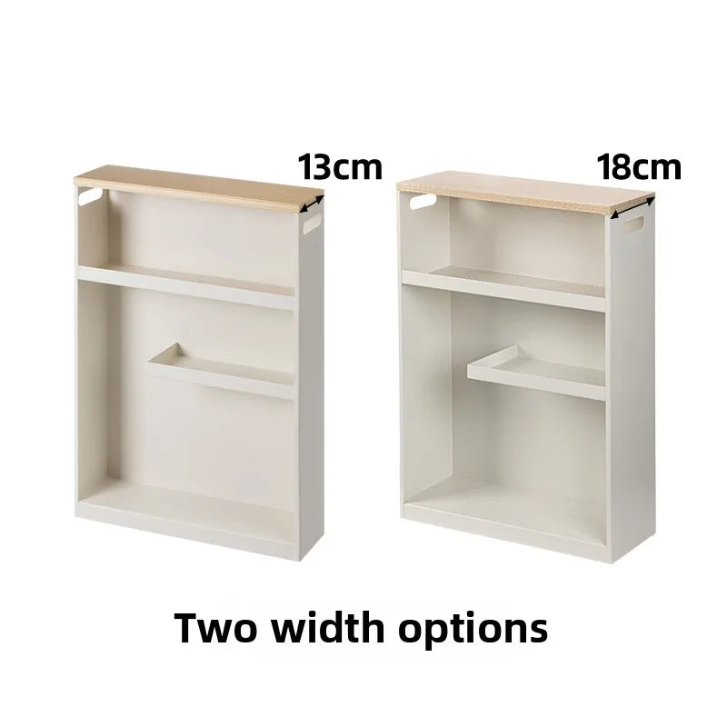 Iron Bathroom Gap Storage Shelf  Floor Standing Narrow Rack  Slim Toilet Cabinet  Japanese Style Bathroom Organizer Unit