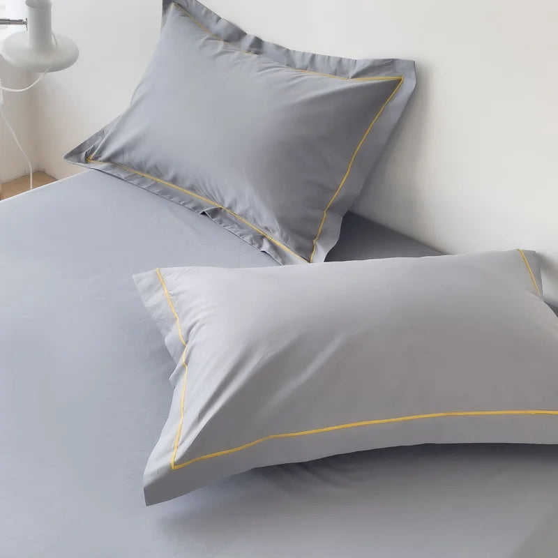 High Quality Egyptian Cotton 400TC Fitted Bed Sheet Solid Color Anti-slip Adjustable Mattress Cover Single Double King Queen Bed