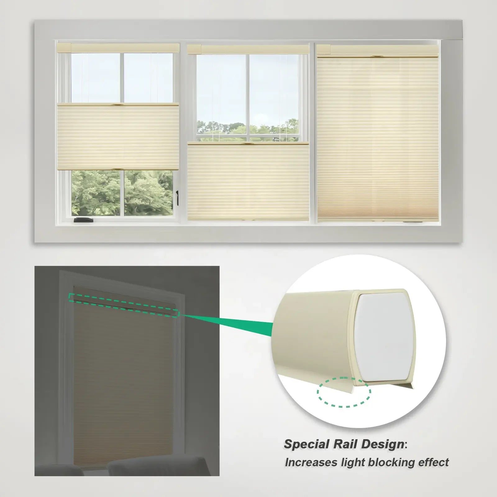 2025 New Design Noise Reduction Anti-UV Thermal Insulated Easy To Install No Drill Honeycomb Blinds For Bedroom