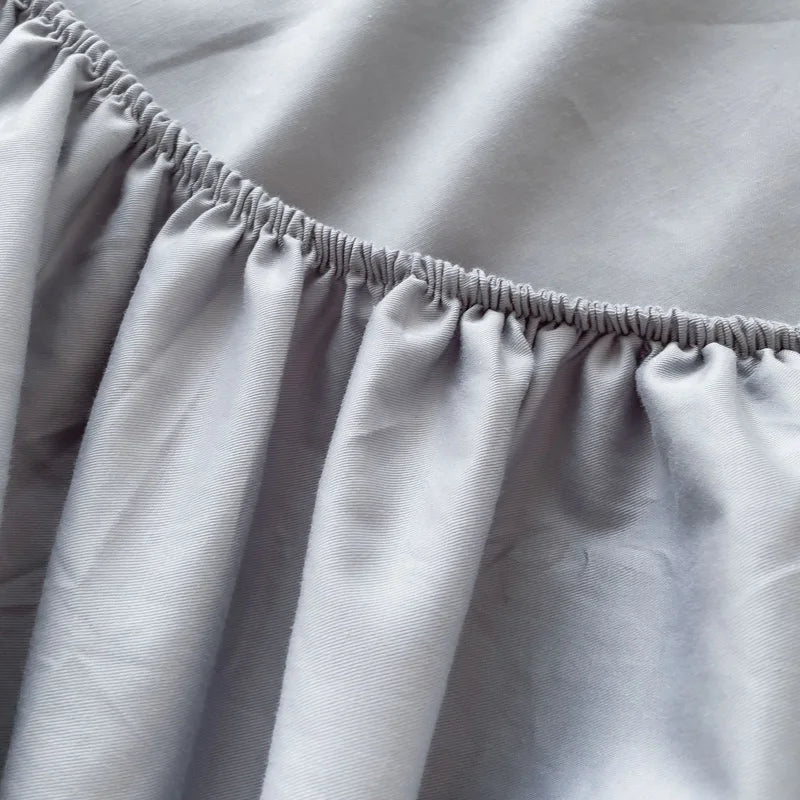 High Quality Egyptian Cotton 400TC Fitted Bed Sheet Solid Color Anti-slip Adjustable Mattress Cover Single Double King Queen Bed