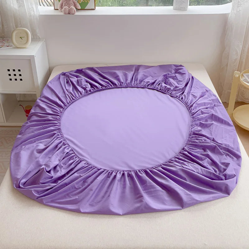 High Quality Egyptian Cotton 400TC Fitted Bed Sheet Solid Color Anti-slip Adjustable Mattress Cover Single Double King Queen Bed
